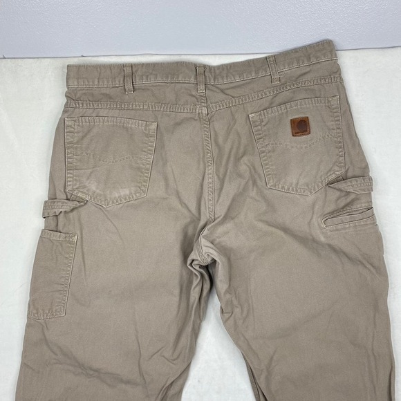Carhartt Men's Loose Original Fit Canvas Carpenter Tan Khaki Pants Size 42x30 - Picture 3 of 4